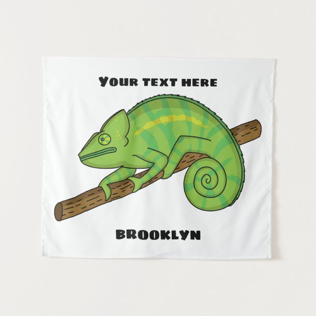 Tenture Parson's chameleon illustration (Devant (Horizontal))