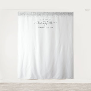 Tenture Parties scintillant Argent 21ème Arrière - plan po