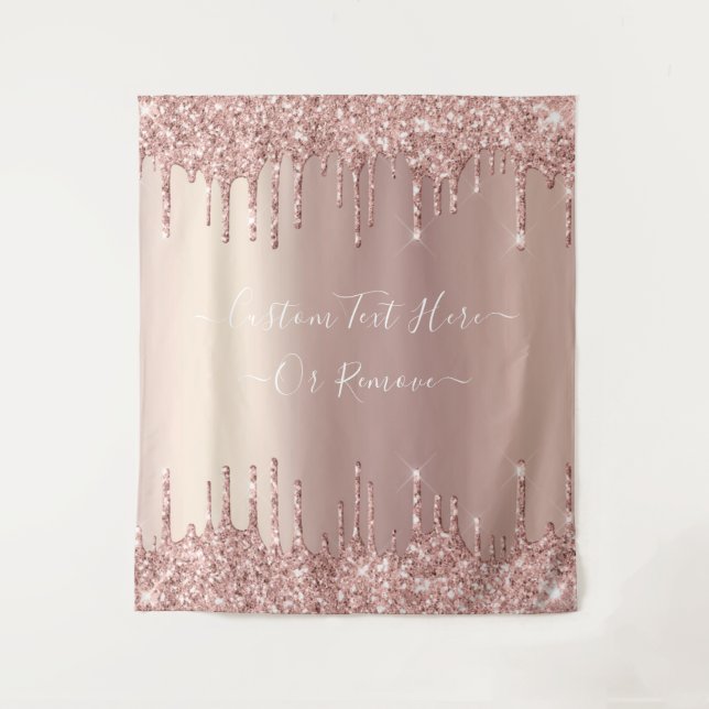 Tenture Parties scintillant rose Gold Blush Éclats Texte p (Devant)
