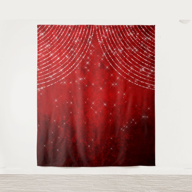Tenture Parties scintillant rouge Photo Booth fond Tapisse (Devant)