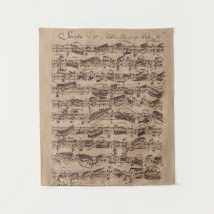 Tenture Partitions anciennes manuscrit de Bach