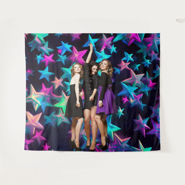 Tenture Party 90s Shot Starry Backdrop (Devant (Horizontal))