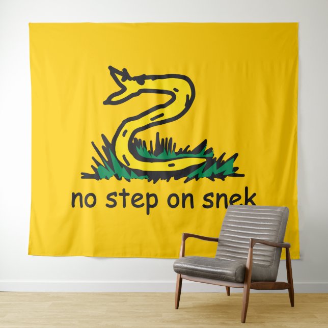 Tenture Pas de pas sur les mèmes de serpent Gadsden parodi (En situation (horizontale))