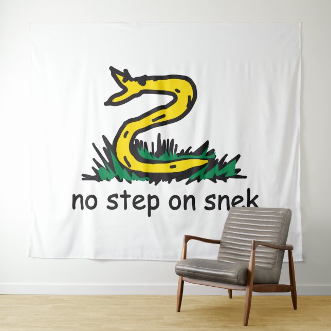Tenture Pas de pas sur les mèmes de snek parodie de Gadsde (En situation (horizontale))