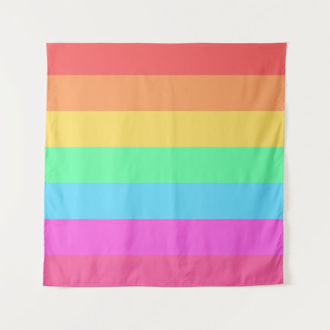 Tenture Pastel Rainbow Color Strips Design (Devant)