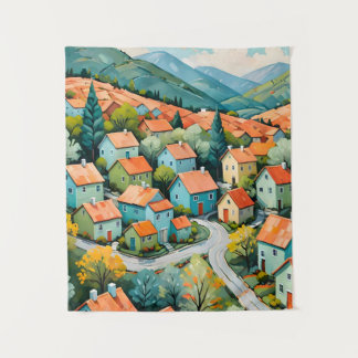 Tenture Pastel Village Dream