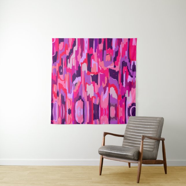 Tenture Patch Berry : Rouge et rose Abstrait (En situation)