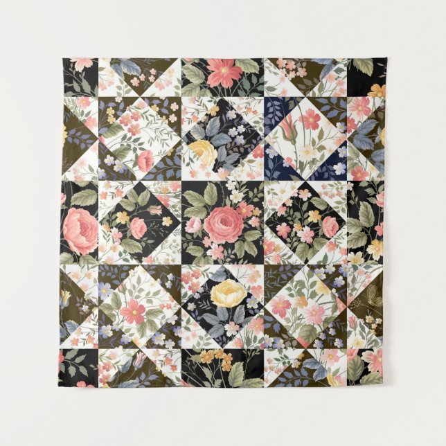 Tenture Patchwork floral : Mélange Vintage (Devant)