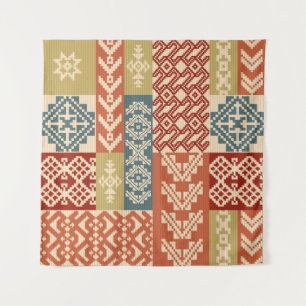 Tenture Patchwork géométrique Ethnic Motif sans fil