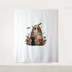 Tenture Patchwork Halloween Ghost chat noir Essential T-Sh