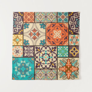 Tenture Patchwork islamique coloré : Carrelage Vintage.