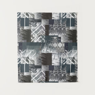 Tenture patchwork monochrome Abstrait
