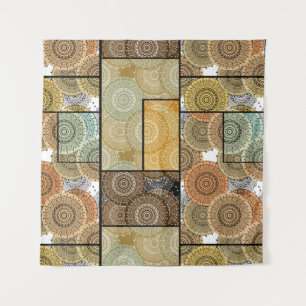 Tenture Patchwork quilt céramique cercles carreaux mandala