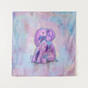 Tenture Pâtes d'aquarelle de Cute Baby Elephant