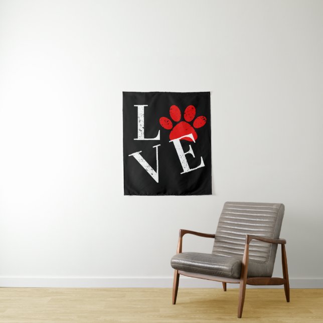 TENTURE PATTE DE CHIEN AMOUR TENDANCE  (En situation)
