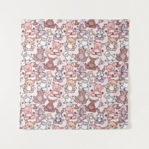 Tenture Patter les yoga poses Yoga seamless pattern 48