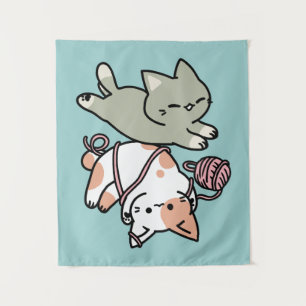 Tenture Pattounes et Jeux – Illustration de Chat Adorable