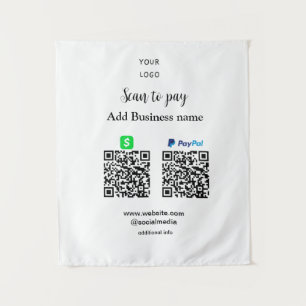 Tenture Paypal Cashapp numérisation pour payer QR ajouter 