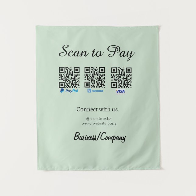Tenture paypal venmo carte visa scan pour payer QR médias  (Devant)