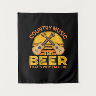 Tenture Pays buveur de bière musique country et bière anni