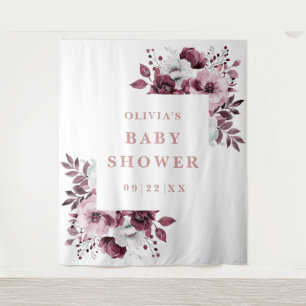 Tenture Pays rose Baby shower floral fond photo