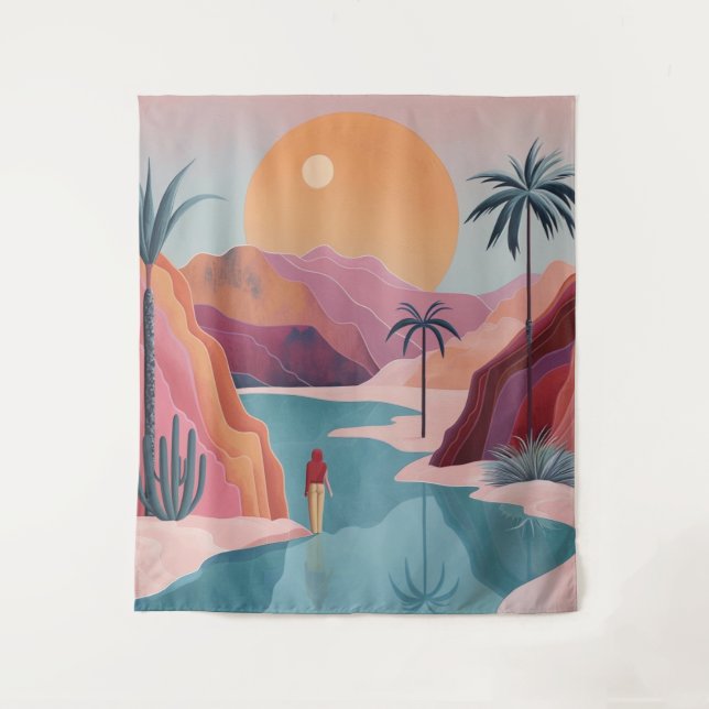Tenture Paysage Abstrait de Boho (18) (Devant)