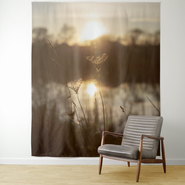 Tenture Paysage aquatique naturel Boho Grass (En situation)
