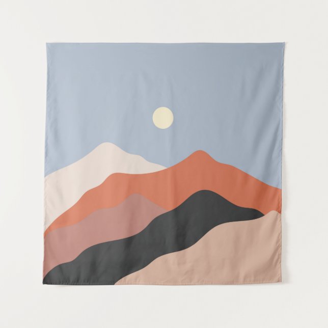 Tenture Paysage illustrations du milieu du siècle, plan mi (Devant)