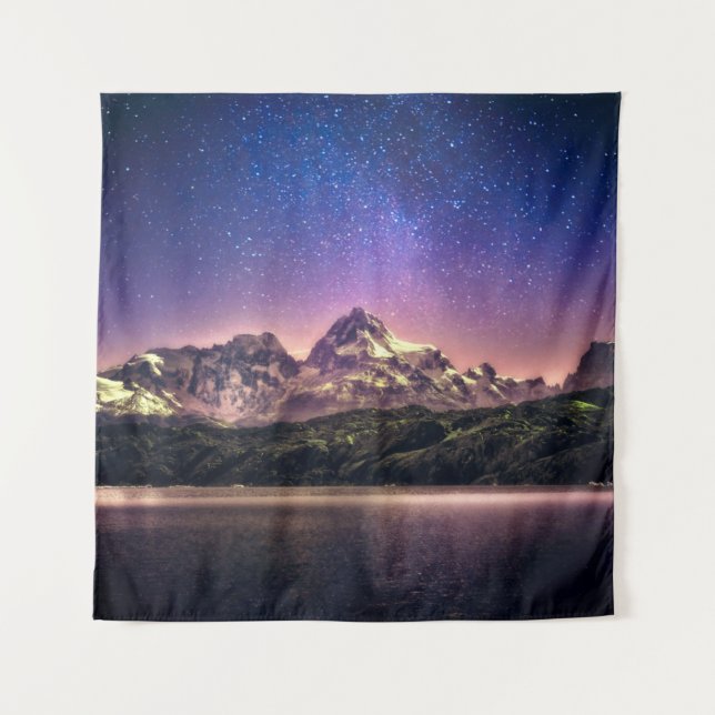 Tenture Paysage nocturne coloré avec starry starry (Devant)