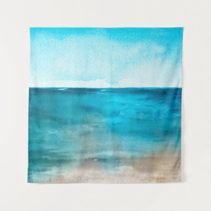 Tenture Paysage océanique. Belle aquarelle peinture main