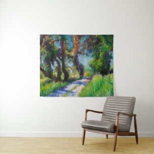 Tenture Paysage Pastel d'Oliveraie Ensoleillée