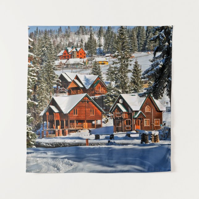 Tenture Paysage, ski, neige, hiver, actif, air, froid, (Devant)