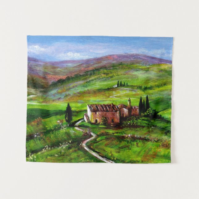 TENTURE PAYSAGE TOSCANE AUX COLLINES VERTES (Devant (Horizontal))