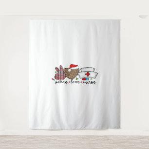 Tenture Peace Love Nurse, T-shirt classique Halloween
