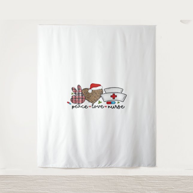 Tenture Peace Love Nurse, T-shirt classique Halloween (Devant)