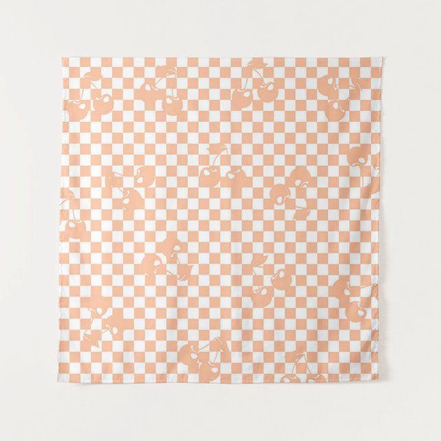 Tenture Peach Fuzz Cherry En vichy Motif (Devant)