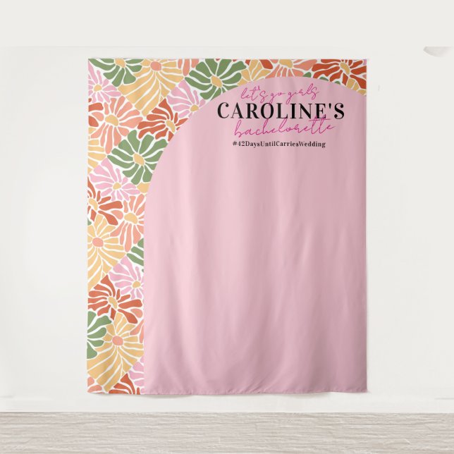 Tenture Peach rose Super Floral Abstrait (Devant)