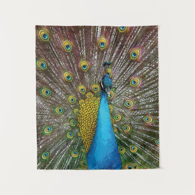 Tenture Peacock Art in Jewel Tone Coloris (Devant)