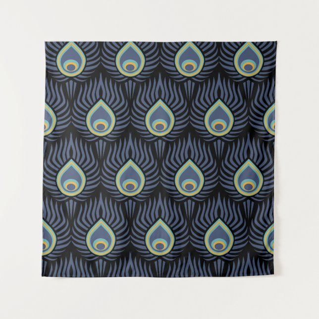 Tenture Peacock Feather : Motif élégant. (Devant)