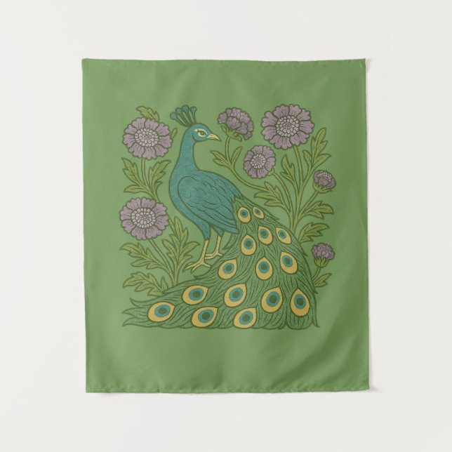 Tenture Peacock Turquoise vintage (Devant)