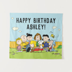 Tenture Peanuts   Charlie Brown et la bande pour l'anniver