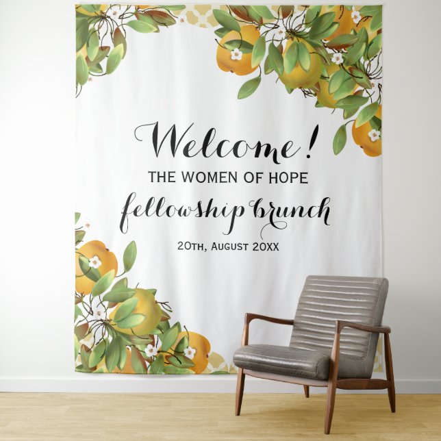 Tenture Pears Fruit Event Backdrop (En situation)