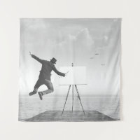 peintre surréaliste d'art noir et blanc dessin sur
