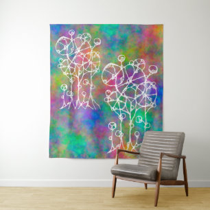 Tenture Peinture à la main - Arbre Abstrait Groupe 2
