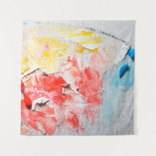 Tenture peinture à l'huile colorée sur la toile, brosse, c