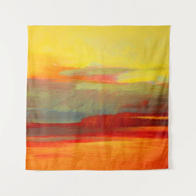 Tenture Peinture à l'huile de paysage abstraite sur toile, (Devant)