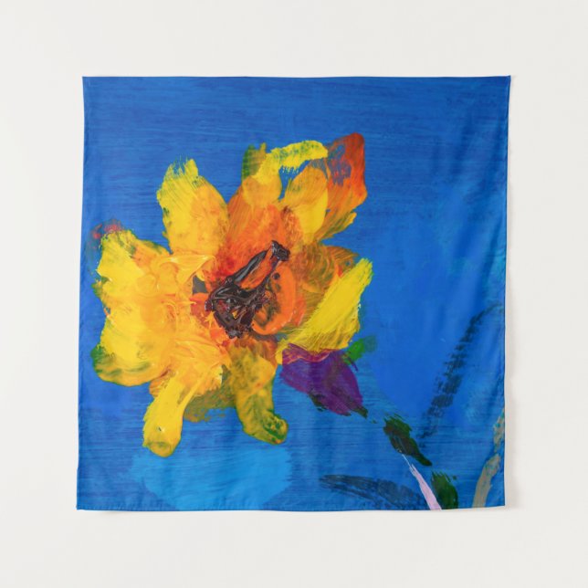 Tenture Peinture à l'huile de texture de fleurs, Art Peint (Devant)