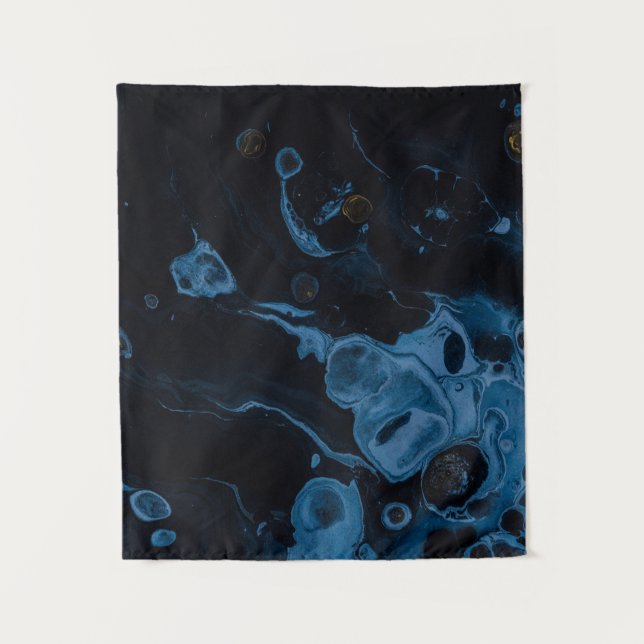 Tenture Peinture abstraite blanche et noire (Devant)