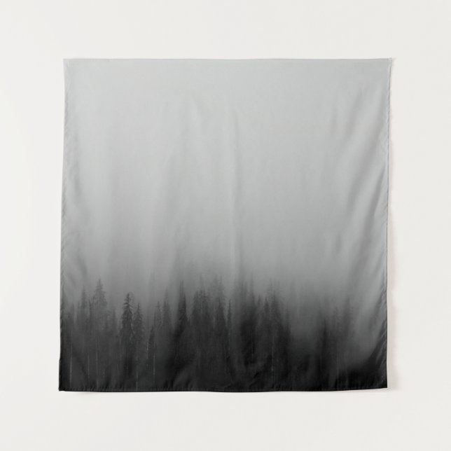 TENTURE PEINTURE ABSTRAITE DE LA FORÊT D'ARBRE DE PINS (Devant)