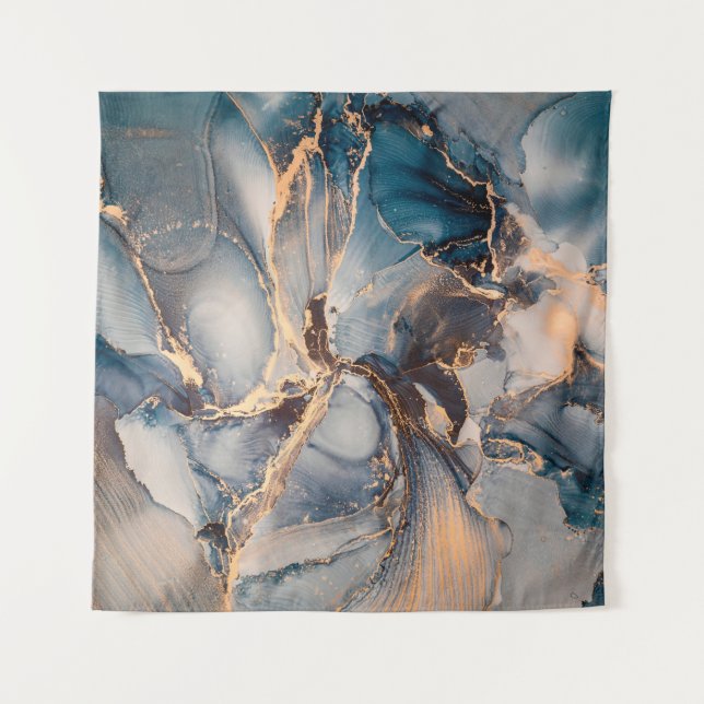 Tenture Peinture abstraite de luxe en encre d'alcool  (Devant)